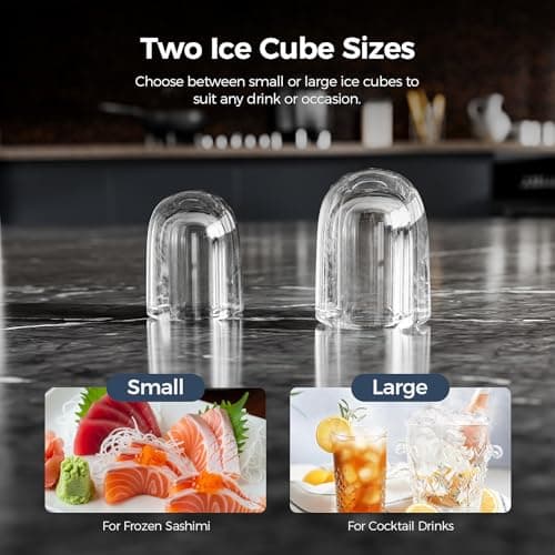Countertop Ice Maker Machine – 8 Bullet Ice in 6 Mins, 26.5lbs/24Hrs Output – Self-Cleaning Portable Design with Selectable Ice Size & Touch Display for Home/Office/Bar 5