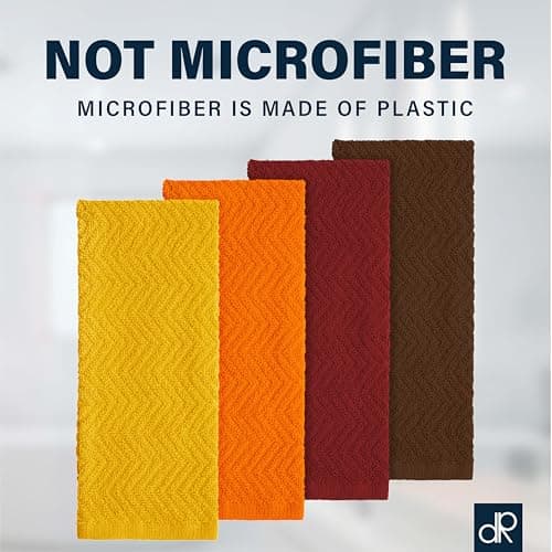 DecorRack 100% Cotton Kitchen Towels, 15" x 25" Absorbent Dish Towels [Premium Quality 400 GSM] Fall Set (Pack of 4) 7
