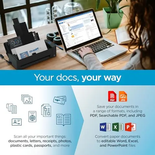 ScanSnap iX1300 Compact Wireless or USB Double-Sided Color Document, Photo & Receipt Scanner with Auto Document Feeder and Manual Feeder for Mac or PC, Black 5