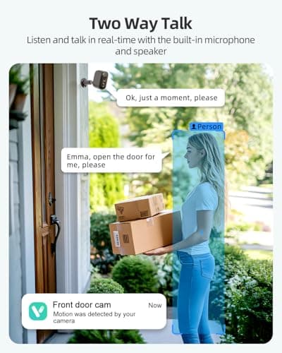 2K Security Cameras Wireless Outdoor, 2 Pack Battery Powered WiFi Cameras for Home Security with AI Motion Detection, Spotlight Color Night Vision, 2-Way Talk, Siren Alarm, IP65, Cloud/SD Storage 6