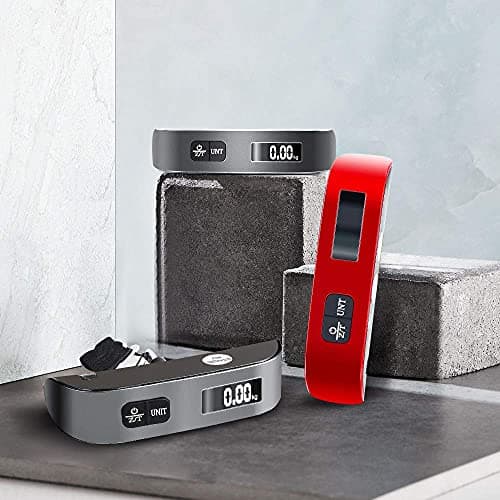 travel inspira Luggage Scale, Portable Digital Hanging Baggage Scale for Travel, Suitcase Weight Scale with Rubber Paint, 110 Pounds, Battery Included - Black 6