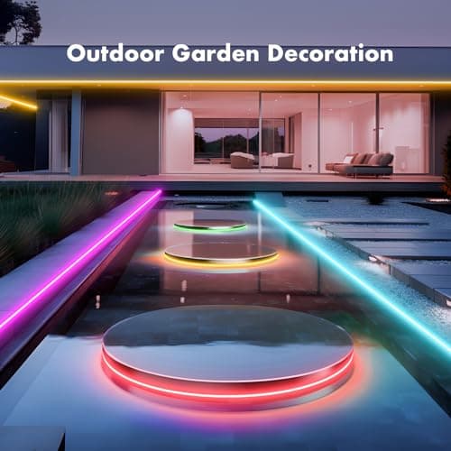MFWW Neon Rope Lights, 16.4FT RGB LED Strip Lights, App Control, IR Remote, Outdoor IP67 Waterproof, Music Syncing, Flexible DIY Design for Bedroom, Gaming, Party, Christmas Decor 6