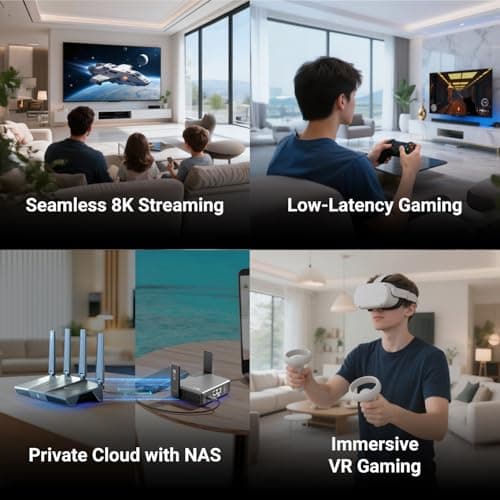 GL.iNet GL-BE9300 (Flint 3) Tri-Band WiFi 7 Router, High-Speed 6GHz Gaming WiFi Router for Wireless Internet, Long Range, 5 x 2.5G VPN Routers for Fiber Optic Modem, Computer Routers, Home & Business 5