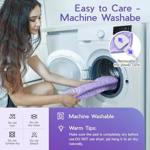 Heating Pad for Period Cramps, Heating Pad for Back/Neck/Shoulder Muscle Pain, 6 Heating & 4 Timer Setting, Auto Shut Off, Dry/Moist Heat & Machine Washable, Birthday Christmas Gifts for Women Mom 8