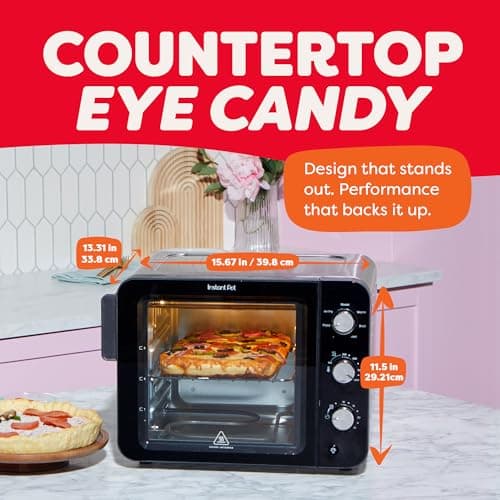 Instant Pot No Preheat Required* 4-Slice Air Fryer Toaster Oven with InstantHeat Technology, 7-in-1, Air Fry, Bake, Toast, Roast, Broil, Warm, and Make Pizza 8