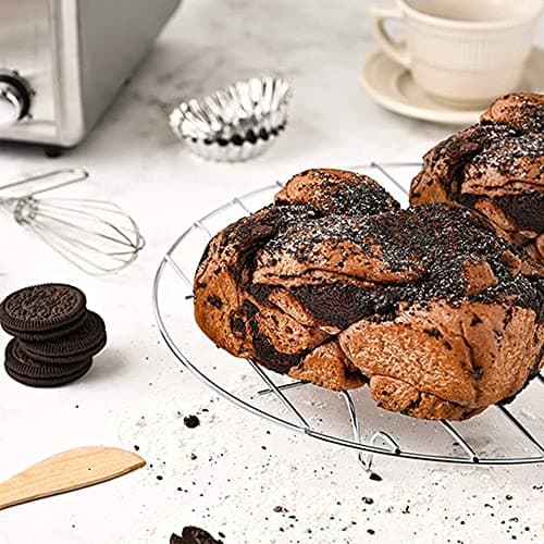 TamBee 7 Inch Round Cooking Rack Air Fryer Rack Cooking Steaming 304 Stainless Steel Round Rack Cross Wire w Stand Cookware for Air Fryer Pressure Cooker Canning 2Pcs(2,7Inch) 7