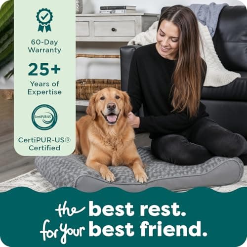 FurHaven Orthopedic Dog Bed for Large Dogs, Luxe Lounger Contour Mattress with Solid Orthopedic Foam Slab for Joint Support, Removable Washable Cover, Jumbo XL, Plush Suede, Gray 9
