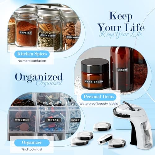 Vixic Embossing Label Maker, Vintage Embossed Label Makers, Old School Embosser Labeler with 9mm 3D Waterproof-Labels, Manual Retro Labelmaker Machine for Home DIY Craft Scrapbook Supplies Office Kids 5