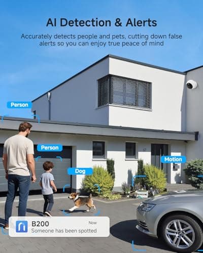 Noorio B200 Security Camera Wireless Outdoor Magnetic, 1080p Cameras for Home Security, Battery 1Min Install AI Motion Detection WiFi Indoor Camera, Color Night Vision, 2-Way Talk, Work with Alexa 5
