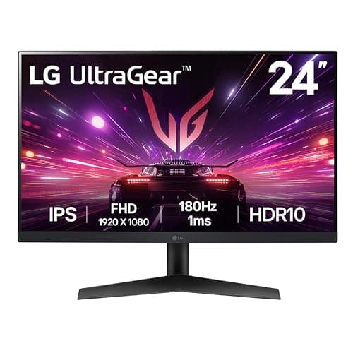 LG 24GS60F-B Ultragear 24-inch IPS Gaming Monitor FHD (1920x1080) 180Hz 1ms AMD FreeSync G-Sync Compatible HDR10 HDMI DisplayPort Black