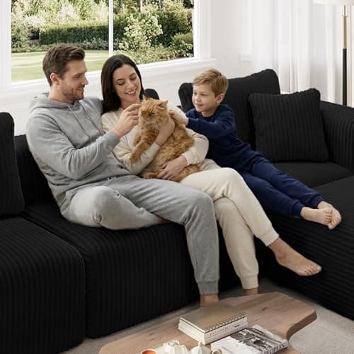 Novilla 106" Modular Sectional Sofa, Modern Cloud Sectional Couch with Smarts Coil® Support, U-Shape Boneless Couch for Living Room Apartments Bedroom, No Assembly Required (3 Seat w/ 2 Ottoman) 11