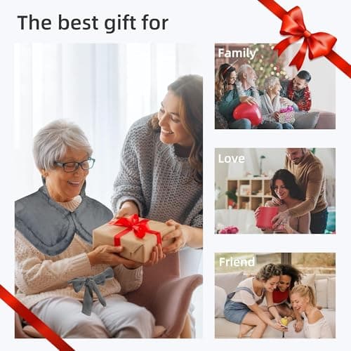 Snailax Heating Pad for Neck and Shoulders and Back, Large Heating Pad for Neck and Shoulders, Electric Heated Wrap, 6 Heat Settings & Auto Shut Off, Washable,Gifts 9