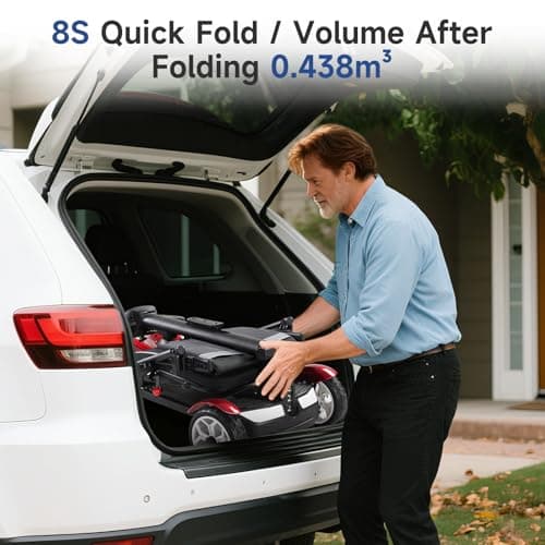 Mobility Scooters for Seniors-Lightweight,Easy Foldable,28Miles Travel Range,Powerful Battery,4X Anti-Slip Rear Wheel, Intelligent Electric Control Motorized Scooters 270W for Adults 7