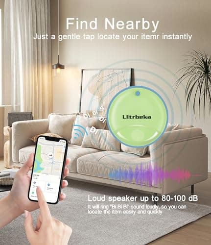 Ultrbeka Tag 4 Pack Air Tracker Work with Apple Find My (iOS only), Item Locator i Tag, Waterproof Mini Trackers for Bags, Luggage, Package, Comes with 4 Keyrings, Black and White 5