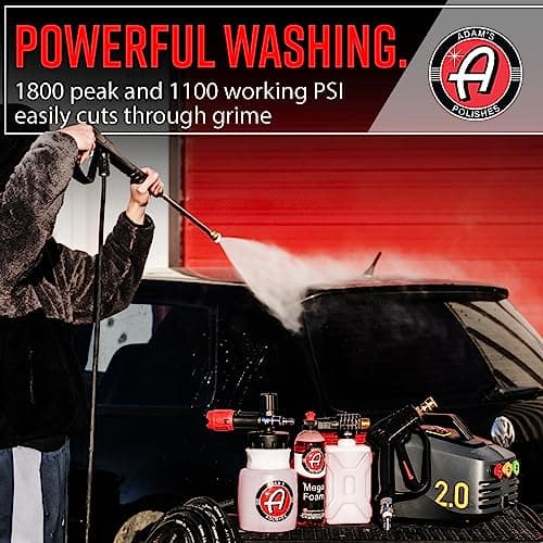 Adam's Polishes Active Pressure Washer 2.0 & Mega Foam Car Soap (5 Item) Powerful, Lightweight, Portable Electric Pressure Washer Sprayer | 1800 PSI, 2.0 GPM | for Car Home Auto Patio RV Motorcycle 7