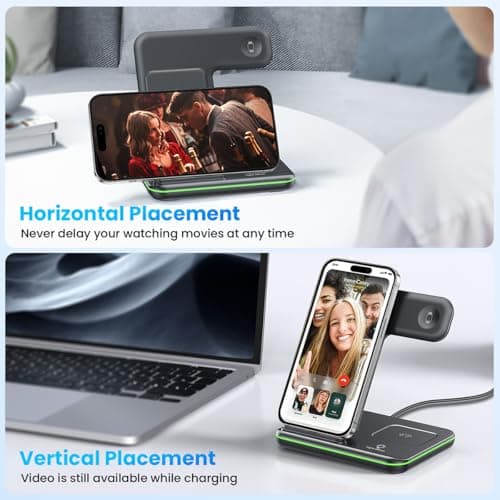 WAITIEE Wireless Charger 3 in 1, 15W Fast Charging Station for Apple Watch 10/9/8/Ultra 2/Ultra/SE/7/6/5/4/3/2, for AirPods 4/3/2/Pro for iPhone 16/15/14/13 /Plus/Pro/Pro Max/12/11(Black) 7
