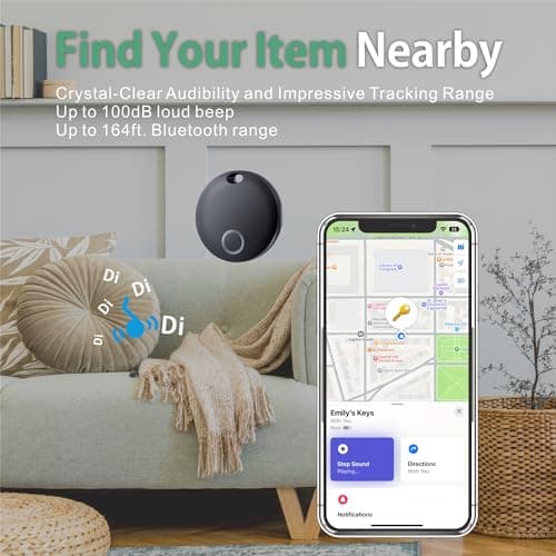 Air Tracker Tag, Bluetooth Tracker-4 Pack Works with Apple Find My (iOS Only), Smart Tags for Luggage, Keys, Backpack, IP67 Waterproof 5
