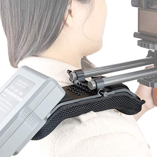 NICEYRIG Steady Shoulder Mount/Shoulder Pad for Video Camcorder Camera DV/DC 15mm Rod Rail Support System DSLR Rig (15mm Railblock) 7
