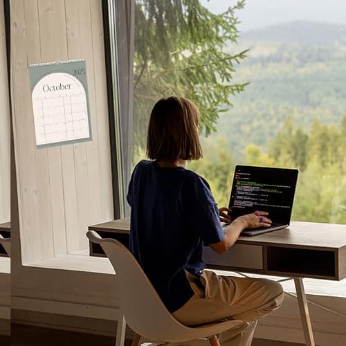 Aesthetic Wall Calendar 2026, 12 Monthly Vertical Calendar January 2026 to December 2026, 15" x 10" Modern Wall Hanging Calendar for School, Home, Office for Monthly Organizing & Planning (Green Vertical ) 7