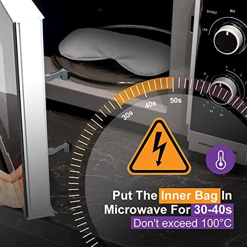 Umisleep Lavender Eye Mask, Aromatherapy Weighted Sleep Mask for Dry Eyes Men Women, Microwave Heated Hot Therapy Eye Cover Moist Compression Pain Relief, Pillow for Puffy Eyes, Sinus Pain, Grey 6