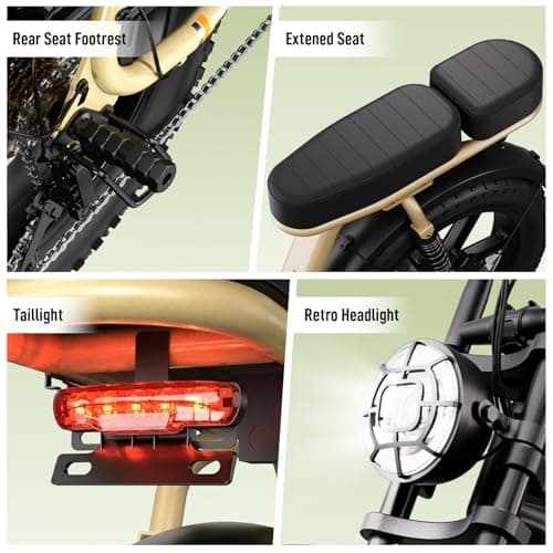 TST Electric Bike for Adults, 1500W Peak Motor Ebike with 48V 15Ah Built-in Battery, 60 Miles Range 28 MPH Electric Bicycle, 20" Fat Tire Step-Thru E Bike with Rear Seat, Safety Tested to UL 2849 5