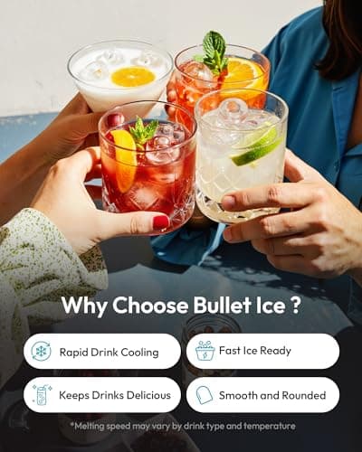EUHOMY Ice Maker Countertop, 9 Cubes Ready in 6 Mins, 26lbs/24H, Self-Cleaning, Portable Ice Maker Machine with Carry Handle, Basket and Scoop, 2 Sizes of Bullet Ice for Home, Kitchen, Office 5