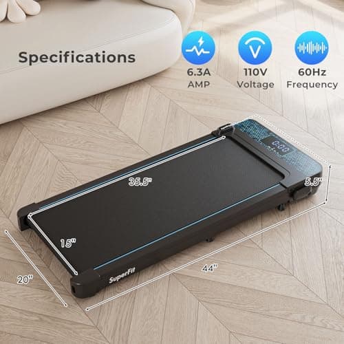 Goplus Walking Pad, 300 LBS Capacity Under Desk Treadmill with Remote & APP Control and LED Display, Portable Treadmills for Home Small, Office 9