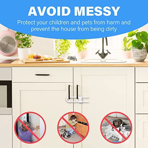 Baby Proofing Cabinets,Cabinet Locks for Babies,U-Shaped Child Locks for Cabinets, Child Proof Cabinet Latches,Child Safety Cabinet Locks with Adjustable by SPISPI (Pack of 2) 6