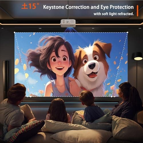 Mini Projector, VOPLLS 1080P Full HD Supported Video Projector, Portable Outdoor Home Theater Movie Projector, 50% Zoom, Compatible with HDMI, USB, AV, Smartphone/Tablet/Laptop (Small Projector) 5