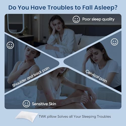 TWK Original Adjustable Bed Pillow for Sleeping, Good for Side, Back & Stomach Sleeper with Washable Removable Cover, Additional Foam Fill Included (White, Queen Size (1 Pack)) 5