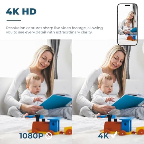 Mini 2025 4K Camera WiFi Wireless Small Portable HD Nanny Cam with Motion Detection,Cloud & SD Storage,Night Vision,Wide Angle,Can No Need WiFi Cams Micro Security Cameras for Home Baby Indoor Outdoor 6