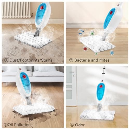 12-in-1 Steam Mop & Detachable Handheld Steam Cleaner, 400ML Tank with Adjustable Steam, Safe for Hardwood, Sealed Floors, Marble, Laminate, Stone & Tile 6