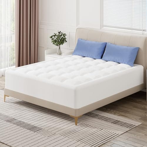 ELEMUSE Cal King Dual Layer 3 Inch Memory Foam Mattress Topper for Pressure Relief, Breathable Pillow Top Mattress Pad with Deep Pocket, Enhanced Support, Non-Slip Design & Removable & Washable 8