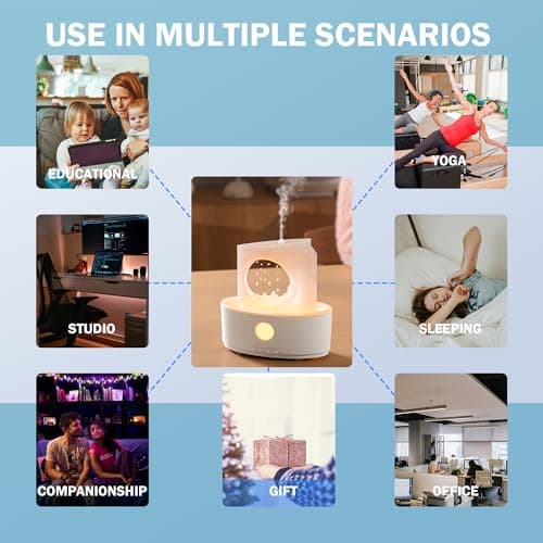 ATNSDPB Raindrop Humidifier for Bedroom & Aromatherapy Diffusers,300ml Ultrasonic Essential Oil Diffuser,Small Scent Air Humidifiers,with 3 LED Color Changing Lights,Timer,Auto Shut-Off Safety Switch 6