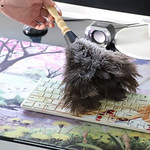 Midoneat Natural Gray Ostrich Feather Duster,2 Packs,Car Duster Interior/Exterior Cleaner, Cleaning for Blinds Kitchen Keyboard Office, Smart and Soft and Fluffy (Gray) 6