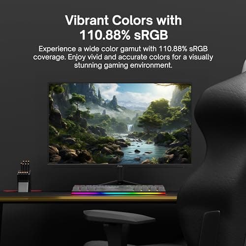 Pixio PX248 Prime V2 Black 24 inch 180Hz Refresh Rate FHD 1080p Resolution Fast-IPS Panel 1ms GTG Response Time Adaptive Sync LED Built-in Speakers Tilting Stand Gaming Monitor 6