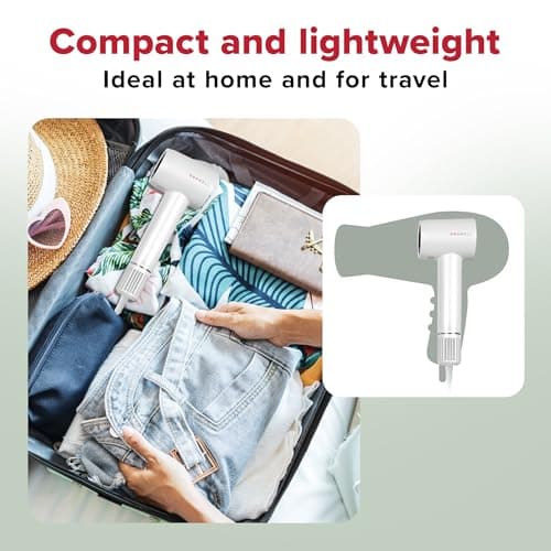 Growell Ionic Hair Dryer with Diffuser for Curly Hair, Wavy Professional High-Speed Brushless Blow Dryer for Fast Dry, Low Noise, Lightweight, Compact Hair-Dryer Travel 9