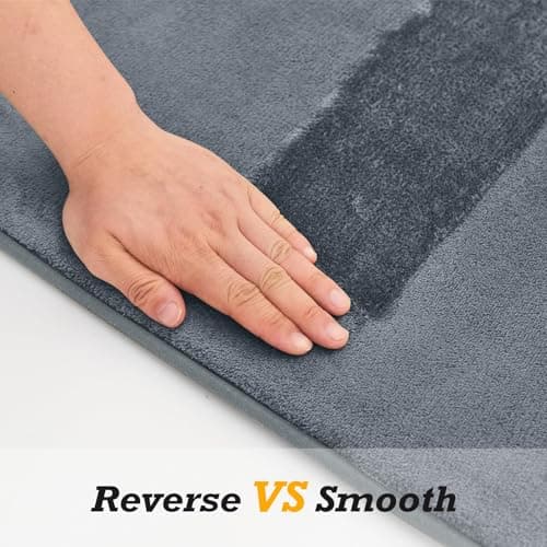 HUXMEYSON Bathroom Rugs Sets 3 Piece, Non-Slip & Quick Dry Bath Mat Set, Ultra Soft Velvet Bath Rugs for Bathroom, Toilet and Shower Floor, Grey 9