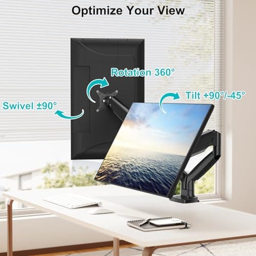 MOUNT PRO Dual Monitor Desk Mount fits 22” to 39” Ultrawide Computer Screen, Holds up to 30.9lbs Each, Fully Adjustable Long Monitor Arm for Two Monitors, Gas Spring Monitor Stand, 100x100 VESA Mount 5