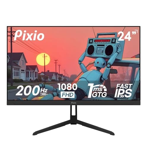 Pixio PX248 Wave 24 inch 200Hz Refresh Rate FHD 1080p Resolution Fast IPS Panel 1ms GTG Response Time Built-in Speakers Gaming Monitor with Adaptive Sync
