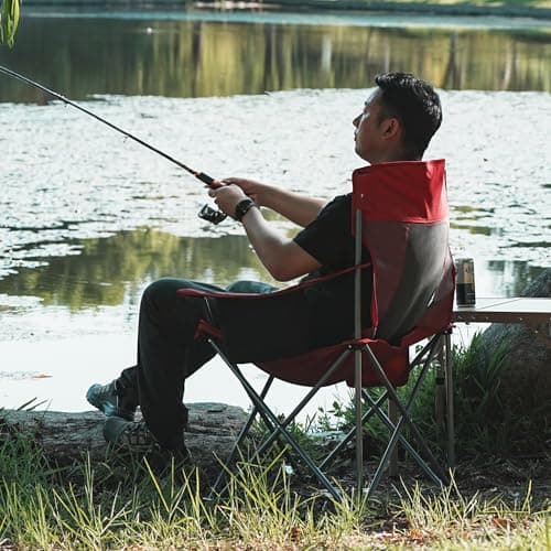 Camping Chairs Portable Folding Lightweight Outdoor Lawn Chair for Adults with Cooler Bag, Cup Holder and Side Pocket for Camping, Beach, Sports, Hiking, Fishing 9