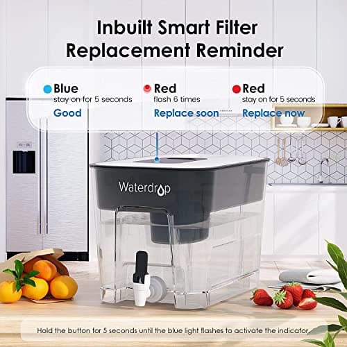 Waterdrop Alkaline Water Filter Dispenser, Large 40-Cup, Healthy, Clean & Toxin-Free Mineralized Alkaline Water, 100-Gallon, BPA Free, Black (1 Filter Included) 6