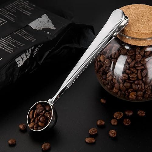 Coffee Scoop Clip Stainless Steel Tablespoon Coffee Spoon With long handle Multifunction Sealing Bag Clip For Tea, Coffee, Protein Powder, Instant Drinks, Kitchen Tools 6