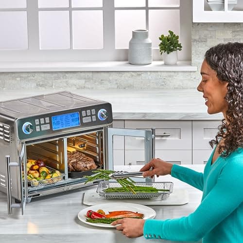 Emeril Lagasse Dual Zone 360 Air Fryer Oven Combo with French Door, 25 QT Extra Large, Cook Two Foods in Different Ways, Up to 60% Faster from Frozen to Finish 7