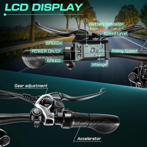 Vivi MT26GUL Electric Bike 26" Step Through Electric Bicycle with Removable 48V 374.4Wh Battery, 750W Peak Motor, 21.7Mph Top Speed, Up to 50 Miles, Cruise Control, 7 Speed, SGS Certified to UL2849 6