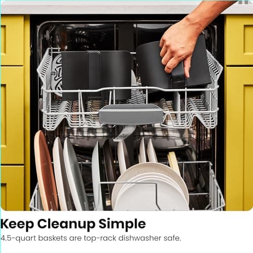 Chefman TurboFry Touch Dual Air Fryer, Maximize The Healthiest Meals With Double Basket Capacity, One-Touch Digital Controls And Shake Reminder For The Perfect Crispy And Low-Calorie Finish 7