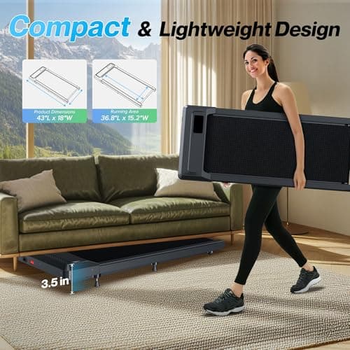 WELLFIT Walking Pad, Under Desk Treadmill with Incline, Portable Walking Pad Treadmill for Home and Office with APP & Remote Control and LED Display, 265 lbs Capacity 6