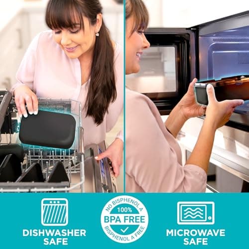 KARRICO Double Premium Bento Box Adult, 67 fl oz BPA-Free - Black Stackable Lunch Box with Leak-Proof Lids & Dividers, Perfect for Meal Prep, Lunches & Portion Control 7