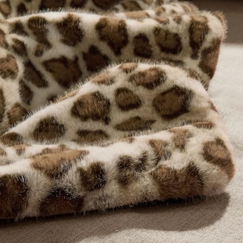 blunique Luxury Faux Fur Heated Blanket Electric Throw - Leopard Print Ultra Soft Thick Warm Heated Blanket, 6 Heating Levels & 12 Hours Auto-Off, ETL Certified, Washable, Luxurious Gifts, 50''x60'' 5