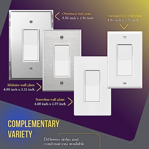 ENERLITES 4-Way Decorator Paddle Rocker Light Switch, Clamp Down Wiring, Grounding Screw, Residential Grade, 15A 120V/277V, UL Listed, 94150-W, White 7